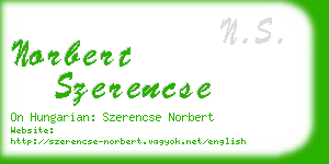 norbert szerencse business card